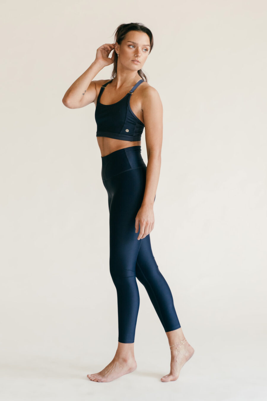 Athlecia Cadidell High Shine Leggings, Dark Sapphire - Image 9