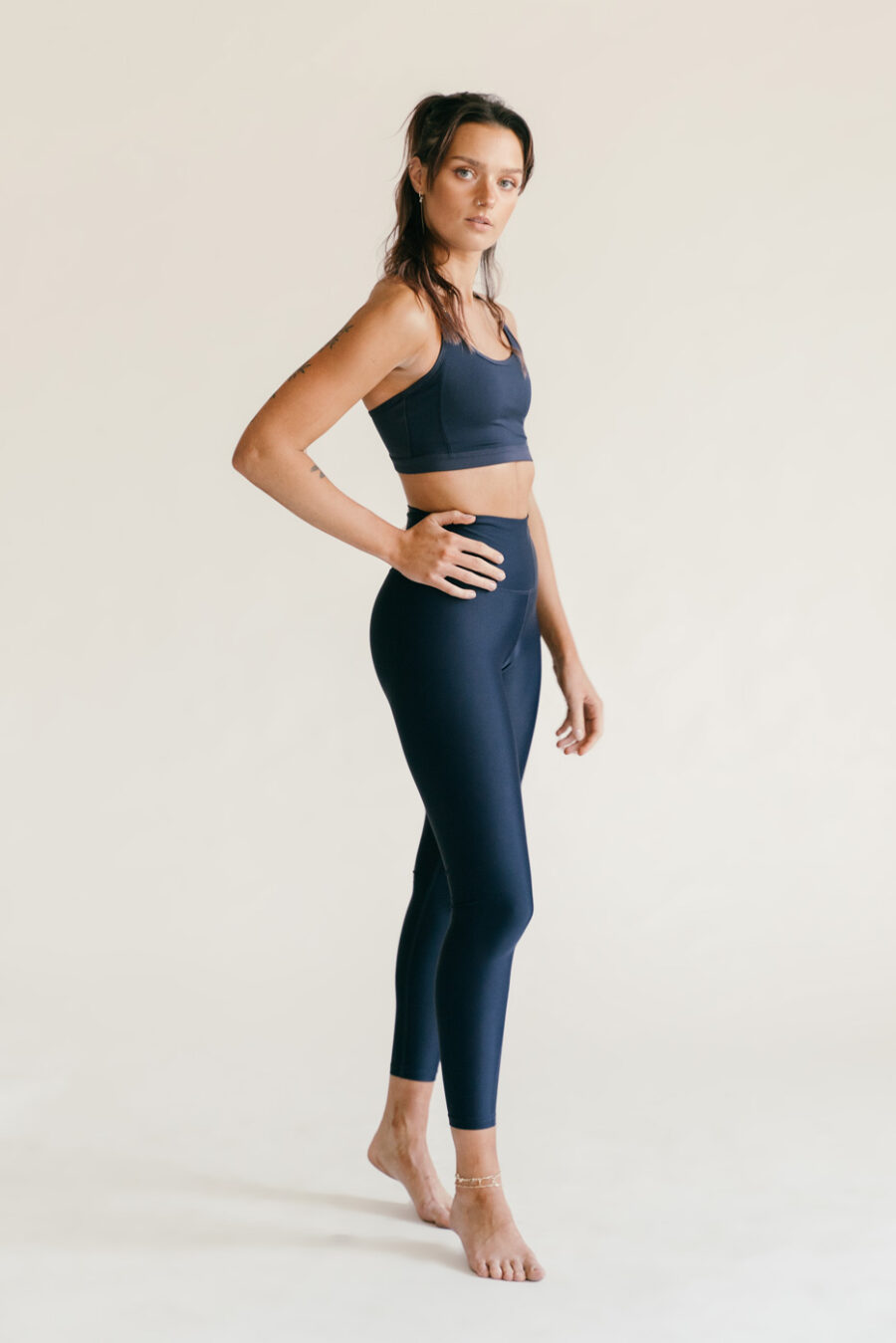Athlecia Cadidell High Shine Leggings, Dark Sapphire
