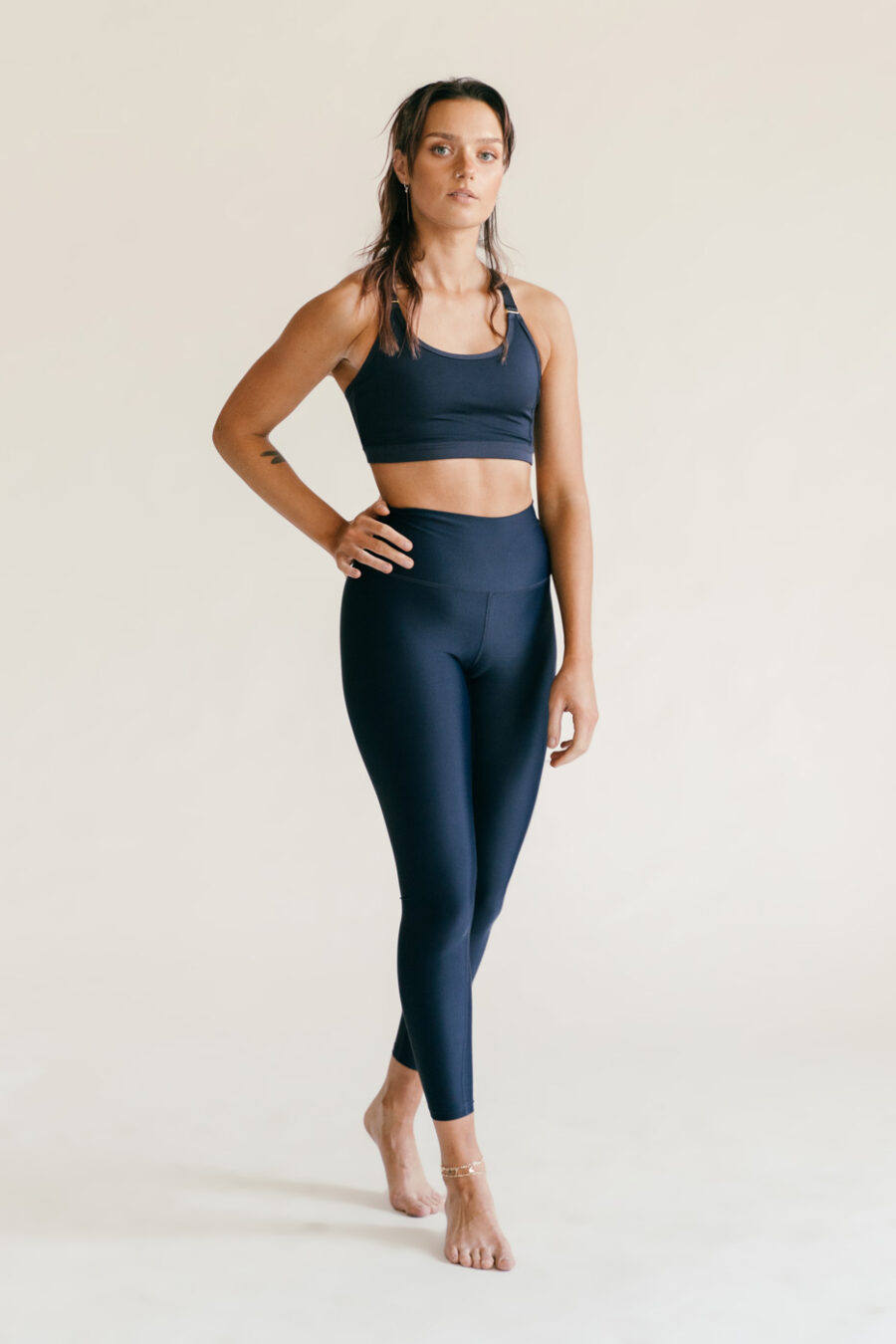 Athlecia Cadidell High Shine Leggings, Dark Sapphire - Image 4