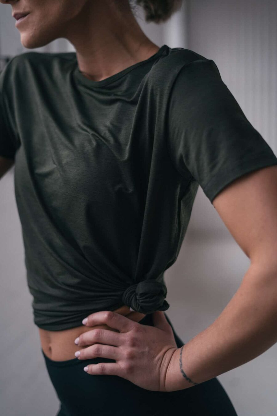 Athlecia Lizzy Slub Short Sleeve T-shirt, Mallard Green - Image 4