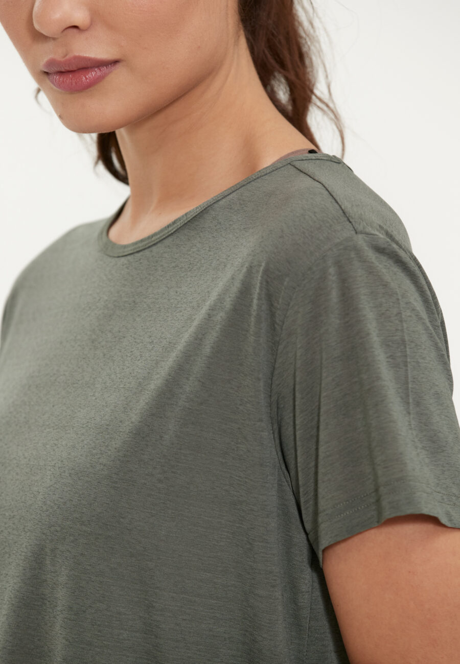 Athlecia Lizzy Stylish Slub Short Sleeve Tee, Desert Green - Image 5