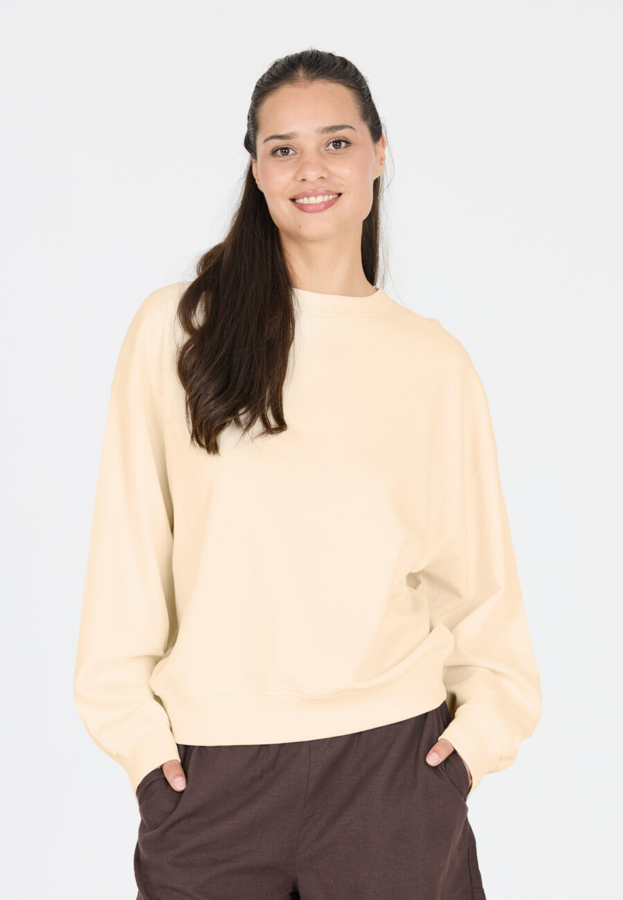 Athlecia Cabell Comfortable Cotton Sweatshirt, Whisper White